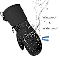 Miniatyrbilde 5 av 5: Ozero Vinter Abalone Lær Lange Varme Skigloves (XXL 9,45 tommer Sort)