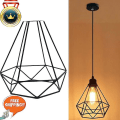 Miniatyrbillede 2 af 2: Metal loftslamper jern lampeskærm sort retro spisestue soveværelse hængelampe jern loftslamper mode romantisk stue skygge