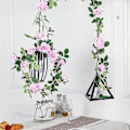 Miniatyrbild 3 av 4: Rosgirlang Konstgjord Flanellros Romantisk Dekoration Bröllopsmiddag Vardagsrumsfönster Dekoration Ros Rosa