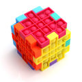Miniatyrbillede 1 af 5: Sensorisk Fidget Boble Legetøj Pop Push it Pack, Lærende Farverig
