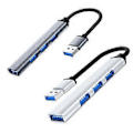 Miniatyrbild 3 av 5: RYRA 3.0 USB C Hub Fyrportars Typ-C Förlängare Multifunktionell Dockningsstation Multi
