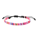 Miniatyrbilde 4 av 6: Surferarmbånd for kvinner og menn - 5 farger 5 stykker Boho-stil - Strand- og festivalsmykker - Håndlaget økologisk bomull Vanntett justerbar