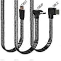 Miniatyrbilde 4 av 5: USB 2.0 Hann til USB C Datakabel Rett Hode/90 Graders Vinklet Flat Kabel For Nettbrett Telefoner 480Mbps Dataoverføring 1m Bend left