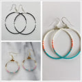 Miniatyrbillede 3 af 5: Øreringe Hoops Til Smykkefremstilling, 40 Stk 2 Farver 40mm Ørering Fremstilling Kit Bulk Beading Hoops Ørering Finding Rund