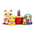 Miniatyrbild 3 av 5: Ryska trädockor Matryoshka, 5 delar, handgjorda, söta tecknade mönster, staplingsdockor