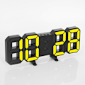 Miniatyrbillede 1 af 3: 1 stk. LED digital vægur, justerbar lysstyrke, sort kasse Ye