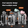 Pikkukuva 4 / 5: 1600ml Tritan Urheilupullo Iso Kuntosalipullo BPA-vapaa 1 Gallonan Vesipullo