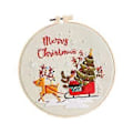 Miniatyrbilde 5 av 5: Julebroderisett Håndbroderi Håndverkssett inkludert Tråder Ramme Nålepute Korsstingsett for Voksne Julegave() Santa Claus and Elk