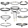 Miniatyrbilde 1 av 2: 10 stk. Sorte fløyel choker-halskjeder blonder krage for kvinner jenter