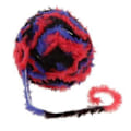 Miniatyrbillede 5 af 5: DIY Polyester Chunky til Strikning Roving Hækling 32 Meter/Nøgle Rød Sort Red Black