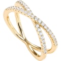 Miniatyrbild 1 av 5: 2 set 14K guldpläterad X-ring simulerad diamant CZ Criss Cross Rin