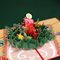 Miniatyrbilde 2 av 5: 3D julekort, popup julekort, foldede tredimensjonale gratulasjonskort (julelys)