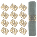 Miniatyrbillede 1 af 4: Servietringe, 12 stk. Guld Servietringe, Servietringholdere til spisning