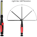 Miniatyrbilde 2 av 5: Led arbeidslys oppladbar Usb inspeksjonslampe, roterbar Cob arbeidslys slank lampe med roterende bryter og base