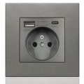 Miniatyrbilde 1 av 5: Fransk stikkontaktpanel Type-c+USB16A Type 86, antall stikkontakter: 2 h