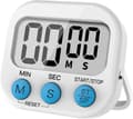 Digital visuell timer Stoppur Nedräkningstimer med högt larm, magnetisk baksida, stativ, (vit)