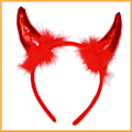 Miniatyrbillede 2 af 5: Sort+Rød Demon Tyrehovedbøjle 2 stk. Halloween Kostume Hovedbøjle