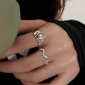 Miniatyrbillede 2 af 6: Enkel perle ring, 2 stk. pigering, justerbar