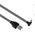 Miniatyrbilde 1 av 5: USB 2.0 Hann til USB C Datakabel Rett Hode/90 Graders Vinklet Flat Kabel For Nettbrett Telefoner 480Mbps Dataoverføring 0.3m Upward bend
