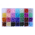 Miniatyrbilde 3 av 4: 1400 stykker runde glassperler til armbåndslaging, 28 farger, 8 mm imitert jadeperler krystall edelstener