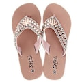 Miniatyrbild 3 av 3: 1 Par Halkfria Strandskor Slipsole Tofflor Pärldiamantskor för Sommar Kvinnor (Rosa Storlek 38 23.5CM, 6.5US, 4UK, 37.5EU, 9.2355Tum)