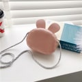 Miniatyrbillede 3 af 6: Mini skuldertaske 1 sæt mini taske prinsesse pink sød brun bjørn kanin pung PU skuldertaske til småbørn drenge piger