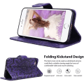 Miniatyrbild 3 av 5: Fodral i PU-läder till iPhone 7/8 med plånboksfunktion, blommigt flipfodral med magnetlås, kortfack, stativfunktion, premium stötsäkert, heltäckande skyddande fodral, solros