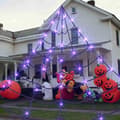 Halloween Dekorationer, Kæmpe Sort Edderkoppe Spindelvæv Oplyst med 135 Pu