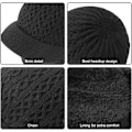 Miniatyrbillede 2 af 4: 1 stk. Sort Vinter Strikket Termisk Balaclava Hue Med Varm Fleece L