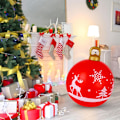 Miniatyrbillede 4 af 5: 1 stk. PVC oppustelig julekugle - juledekoration - jul