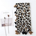 Miniatyrbilde 5 av 5: Leopardmønstret sjal for kvinner - Pashmina-sjal skjerf Charpe