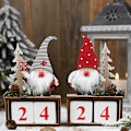 Miniatyrbillede 3 af 5: 2 stk. Juletræ i træ, julekalender dekoration, nedtælling woo