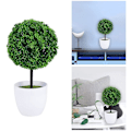 Miniatyrbillede 4 af 5: Små kunstige blomsterkrukker i form af et topiary, i hvid keramik
