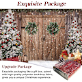 Miniatyrbillede 5 af 5: 7x5FT Polyester Stof Vinter Jul Rustik Lade Dør Pho