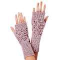 Miniatyrbilde 5 av 5: Dame Lange Håndbroderte Hansker Strikket Varme Til Vinter Fingerless（Lyse Rosa）