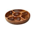 Miniatyrbilde 3 av 5: Serveringsbrett Tørket Frukt Skål Mat Oppbevaringsboks Tre Appetittvekkere Fat for Hjem Benkeplate Bord Midtstykke Brød(29x29x4.5cm) 29x29x4.5cm