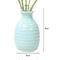 Miniatyrbillede 3 af 3: Plante Hydroponisk Keramisk Vase Kreativ Fremme Sund Vækst Plantekasse til Stue Soveværelse Studie Cyan