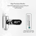 Miniatyrbillede 4 af 5: LED-display vandmåler digitalt brusetermometer badetemperaturmonitor vandtemperaturmåleinstrument med 5~85 rækkevidde / høj nøjagtighed brusebad badeværelsestilbehør