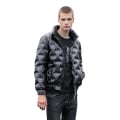 Miniatyrbillede 1 af 5: Herre Dunjakke Hætte Puffer Jakke Isoleret Letvægts Vinterjakke（3XL Sort）