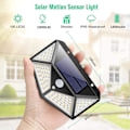 Miniatyrbillede 3 af 5: Udendørs solcellelampe 100 Led udendørs solcellebelysning Bevægelsessensor, Solcellelampe med 3 lystilstande - 4pak