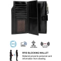 Miniatyrbillede 5 af 5: Damepung RFID Blokerende Ægte Læderpung Bifold Wallet Sort