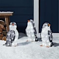 Miniatyrbilde 2 av 5: 3 stk. Lysende pingvin-juledekorasjoner for utendørs bruk med LED-lys
