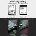 Miniatyrbillede 2 af 5: Cool-fish K801 Bærbar Harddisk Etui 2.5 Tommer Sata Hdd Kabinet Højhastigheds Type-c