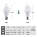 Miniatyrbild 5 av 5: 1 st LED-lampa med rörelsesensor för människokropp E27B22 Infraröd LED-lampa 1