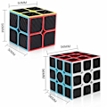 Miniatyrbilde 2 av 3: Karbonfiber 2x2 3x3 Speed Cube Bundle, Magic Cube Puzzle Toys Kids