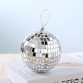 Miniatyrbilde 5 av 5: 12 stk 1,2 tommers sølv speil discokuler juletrepynt H