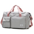 Miniatyrbillede 1 af 2: Sports Gym Bag til kvinder, rejse Dry Wet håndtaske multifunktionel svømning skuldertaske weekend fitness træningstaske pink（grå）