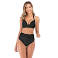 Miniatyrbillede 1 af 5: Dames Højtaljede Bikinier Sæt Push Up Bikini Badetøj Todelt Badetøj Badetøj Kostume（3XL Sort）