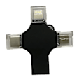 Miniatyrbillede 3 af 3: 4 i 1 USB-flashdrev kompatibel med iPhone, Micro USB og Type C-enheder (sølv)