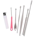Miniatyrbilde 4 av 4: 7 stk/sett Ørevoks plukkere Rustfritt stål Ørevoksfjerner Curette Cleaner Cleaner